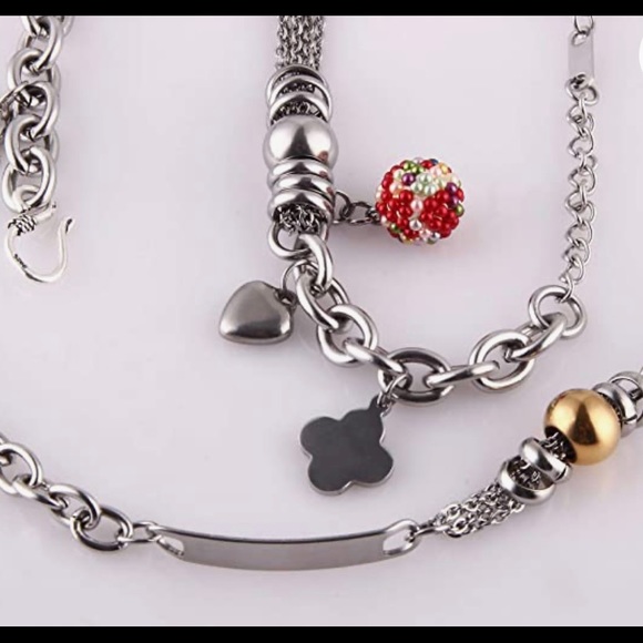 APPLE WATCH Band & Bracelet Stainless Steel w Charms 2pc - Picture 3 of 11